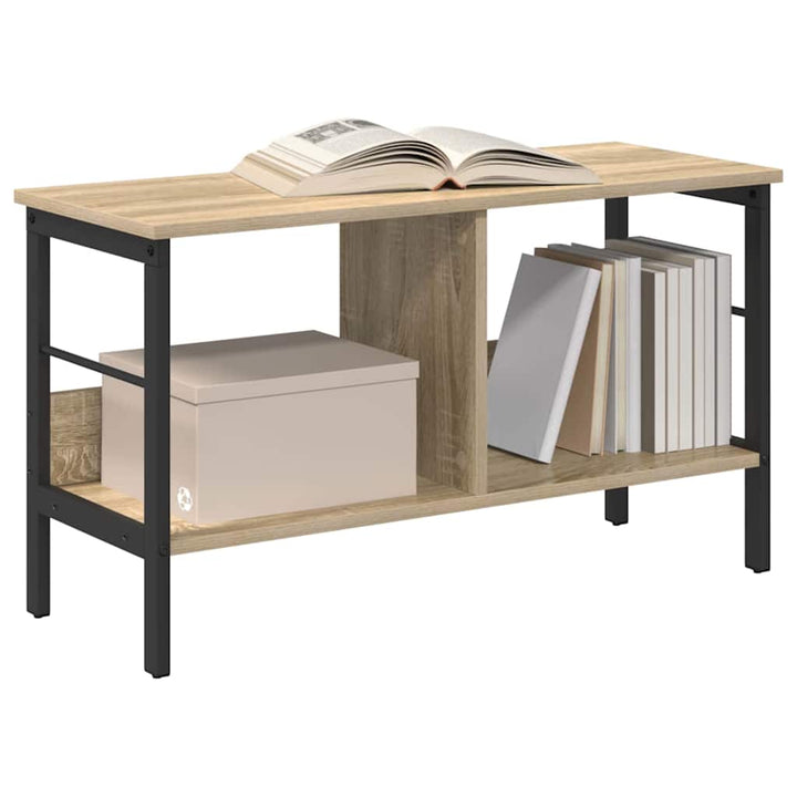 Bogreol 2 niveauer 82 x 32 x 47 cm Konstrueret træ Sonoma eg