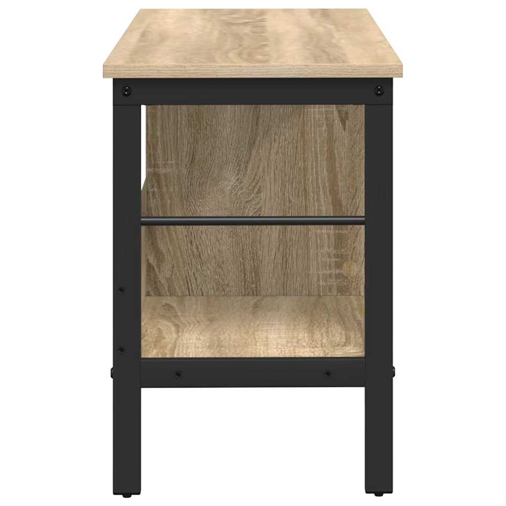 Bogreol 2 niveauer 82 x 32 x 47 cm Konstrueret træ Sonoma eg
