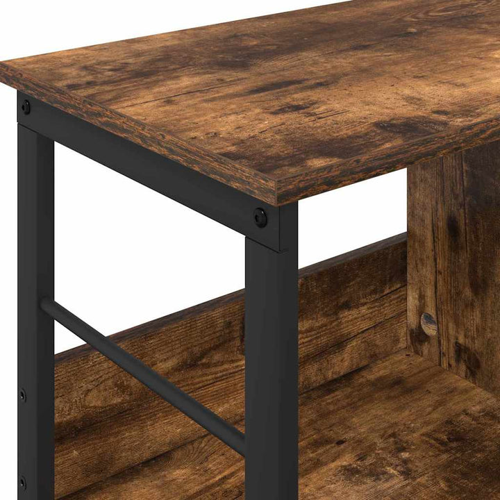 Bogreol 2 niveauer 82 x 32 x 47 cm Konstrueret træ Røget eg