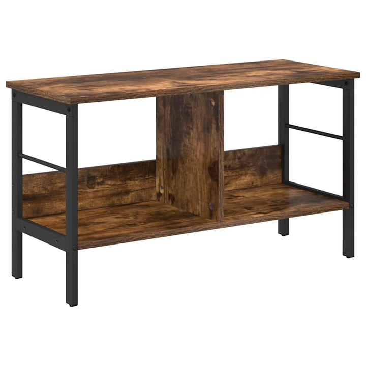 Bogreol 2 niveauer 82 x 32 x 47 cm Konstrueret træ Røget eg