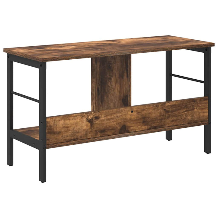 Bogreol 2 niveauer 82 x 32 x 47 cm Konstrueret træ Røget eg