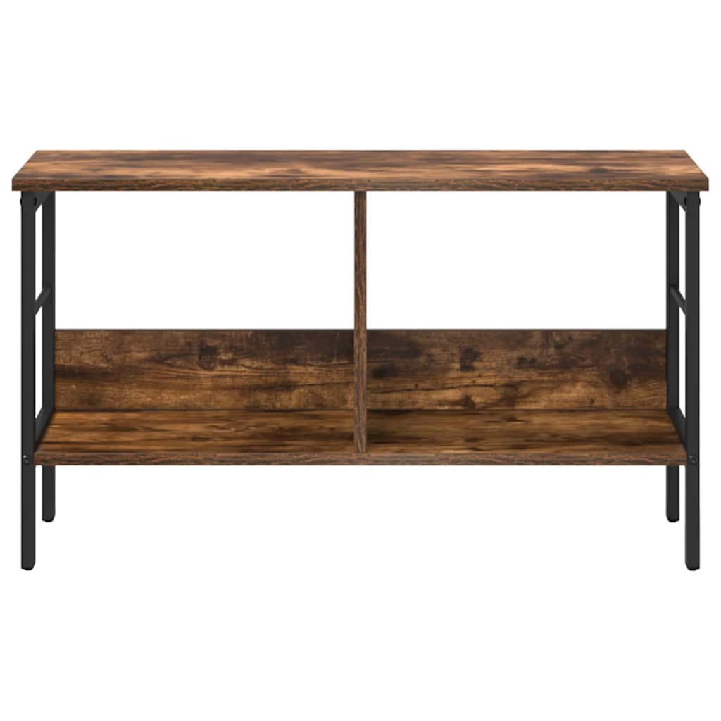 Bogreol 2 niveauer 82 x 32 x 47 cm Konstrueret træ Røget eg