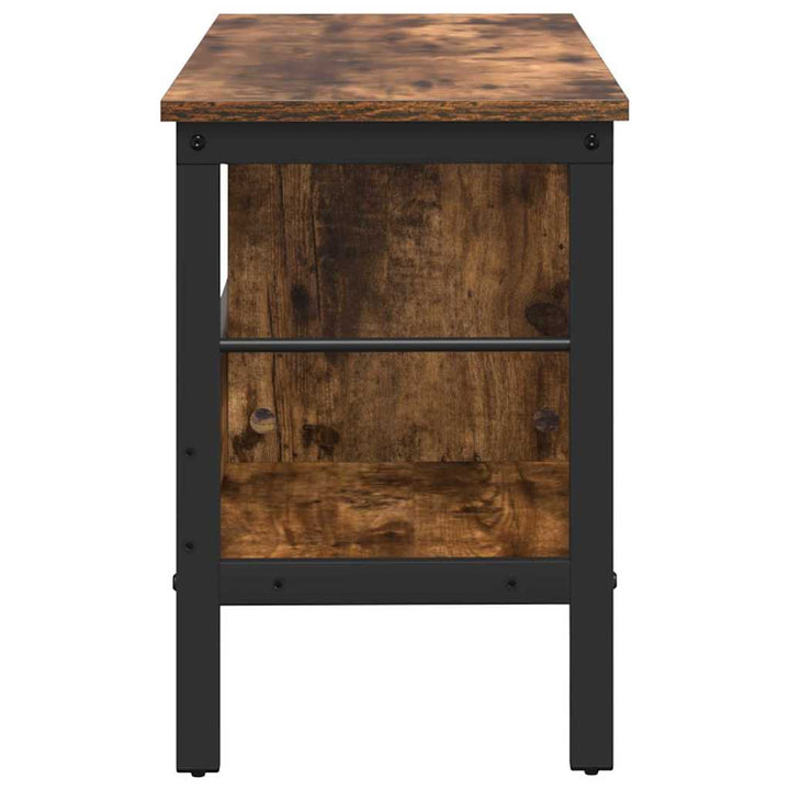 Bogreol 2 niveauer 82 x 32 x 47 cm Konstrueret træ Røget eg