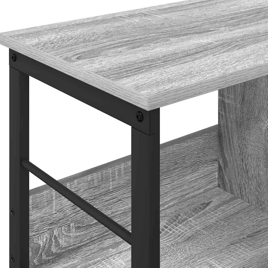 Bogreol 2 niveauer 82 x 32 x 47 cm Konstrueret træ Grå Sonoma