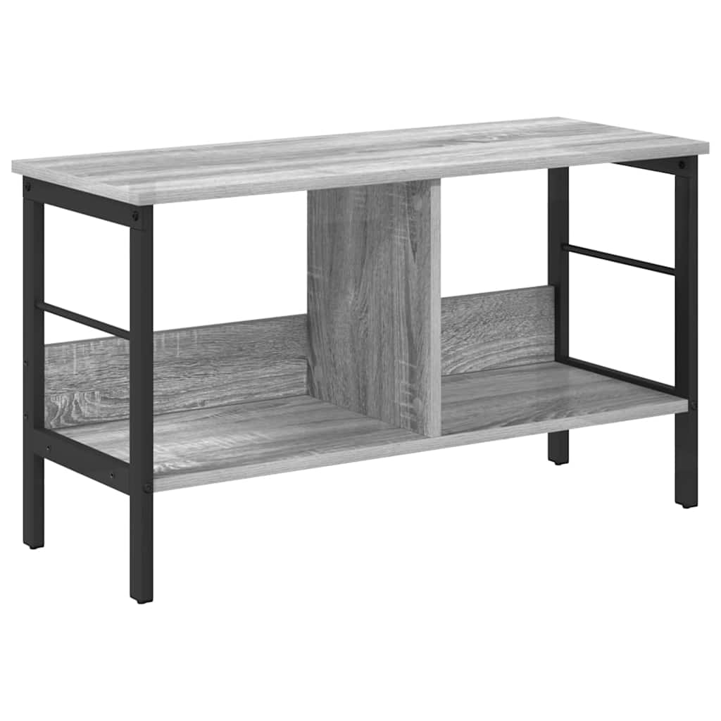 Bogreol 2 niveauer 82 x 32 x 47 cm Konstrueret træ Grå Sonoma