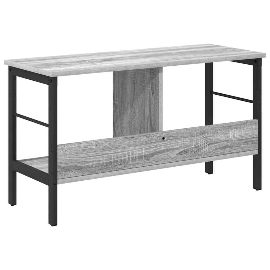 Bogreol 2 niveauer 82 x 32 x 47 cm Konstrueret træ Grå Sonoma