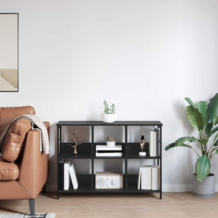 Bogreol 6 niveauer 102 x 32 x 72,5 cm Konstrueret træ Sort eg