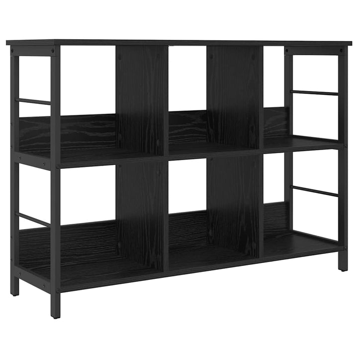 Bogreol 6 niveauer 102 x 32 x 72,5 cm Konstrueret træ Sort eg