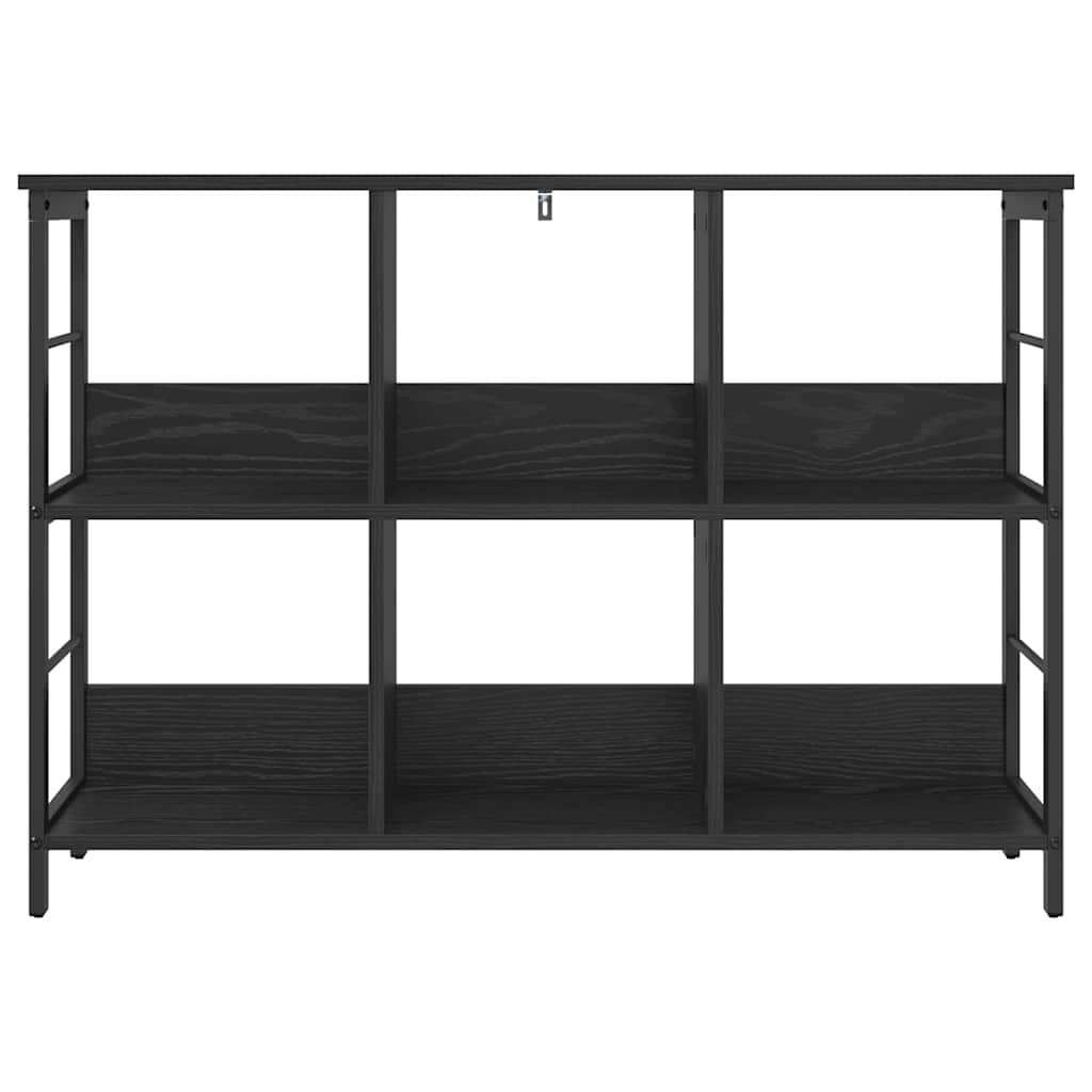 Bogreol 6 niveauer 102 x 32 x 72,5 cm Konstrueret træ Sort eg