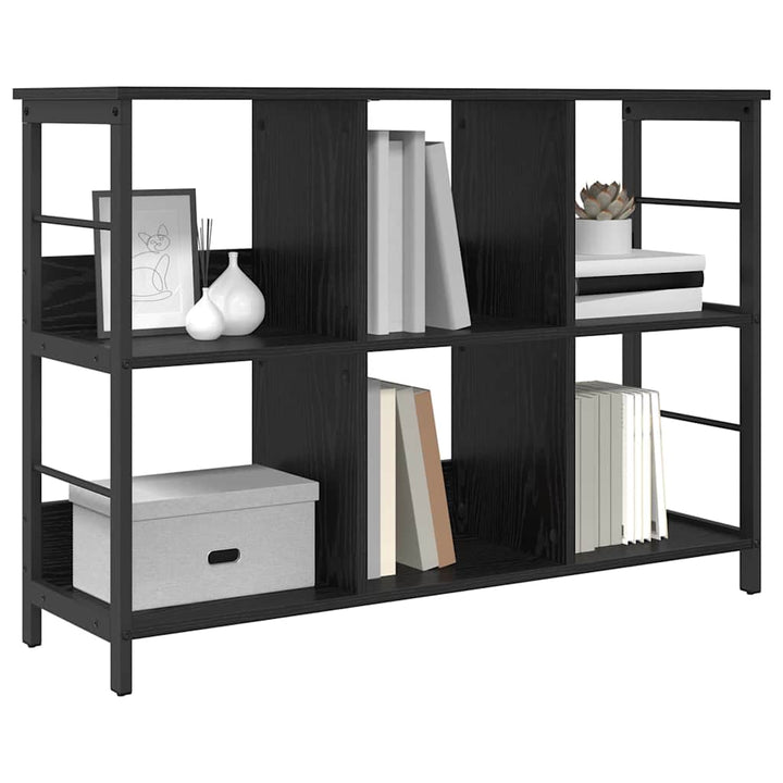 Bogreol 6 niveauer 102 x 32 x 72,5 cm Konstrueret træ Sort eg