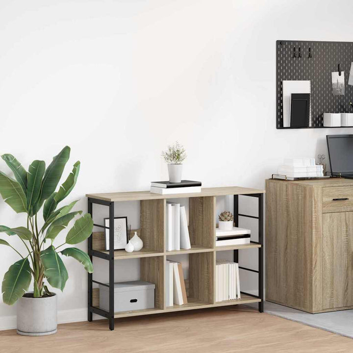 Bogreol 6 niveauer 102 x 32 x 72,5 cm Konstrueret træ Sonoma eg