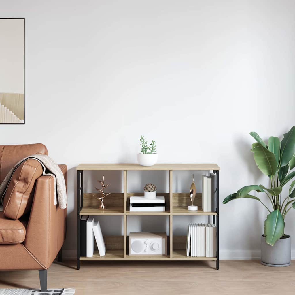 Bogreol 6 niveauer 102 x 32 x 72,5 cm Konstrueret træ Sonoma eg