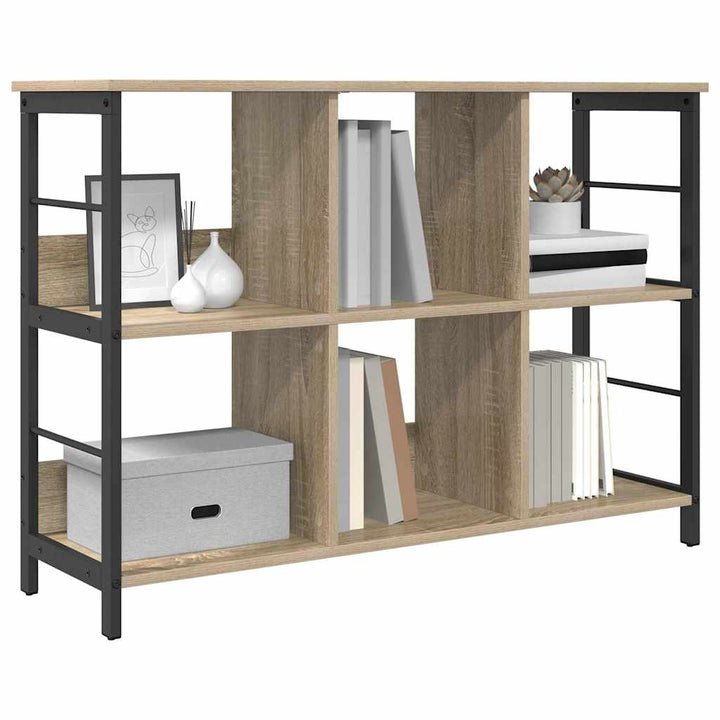 Bogreol 6 niveauer 102 x 32 x 72,5 cm Konstrueret træ Sonoma eg