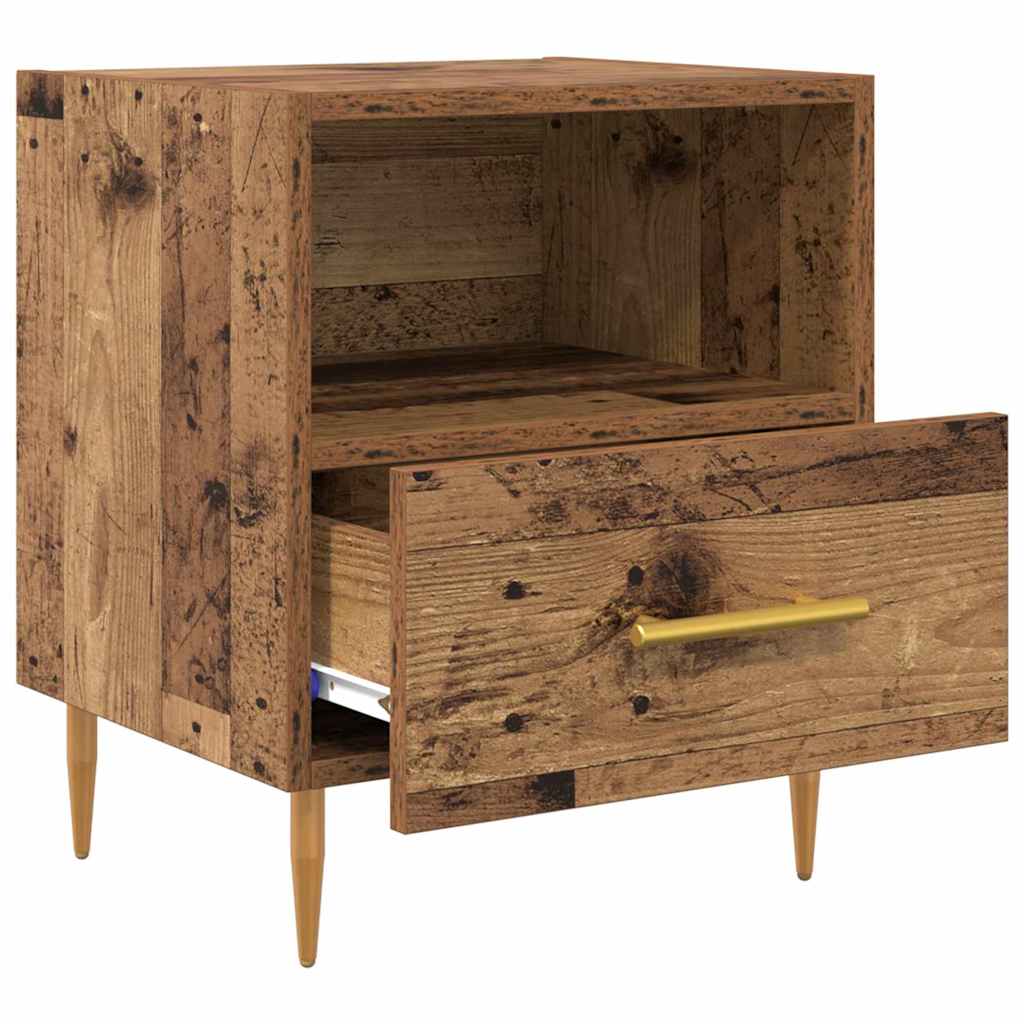Sengebord 2 pcs Gammelt træ 40 x 35 x 47,5 cm Konstrueret træ