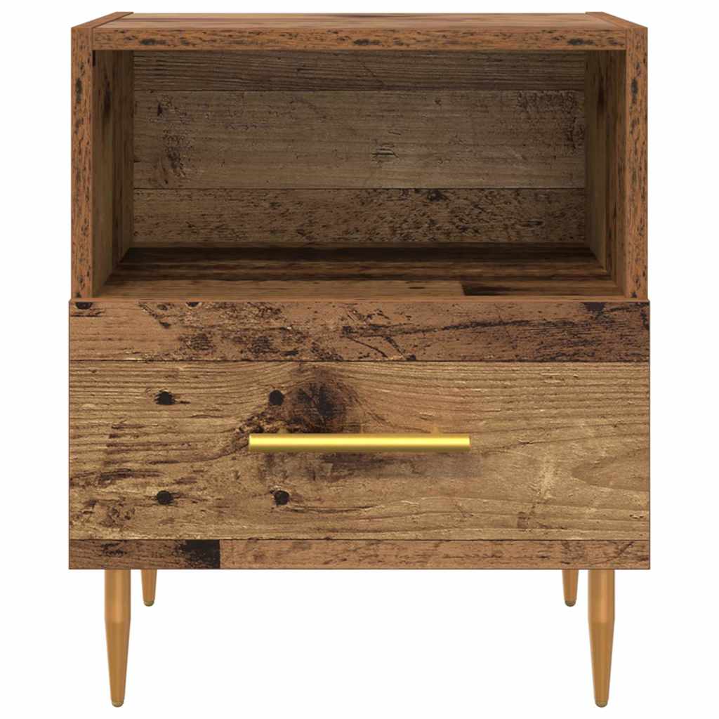 Sengebord 2 pcs Gammelt træ 40 x 35 x 47,5 cm Konstrueret træ