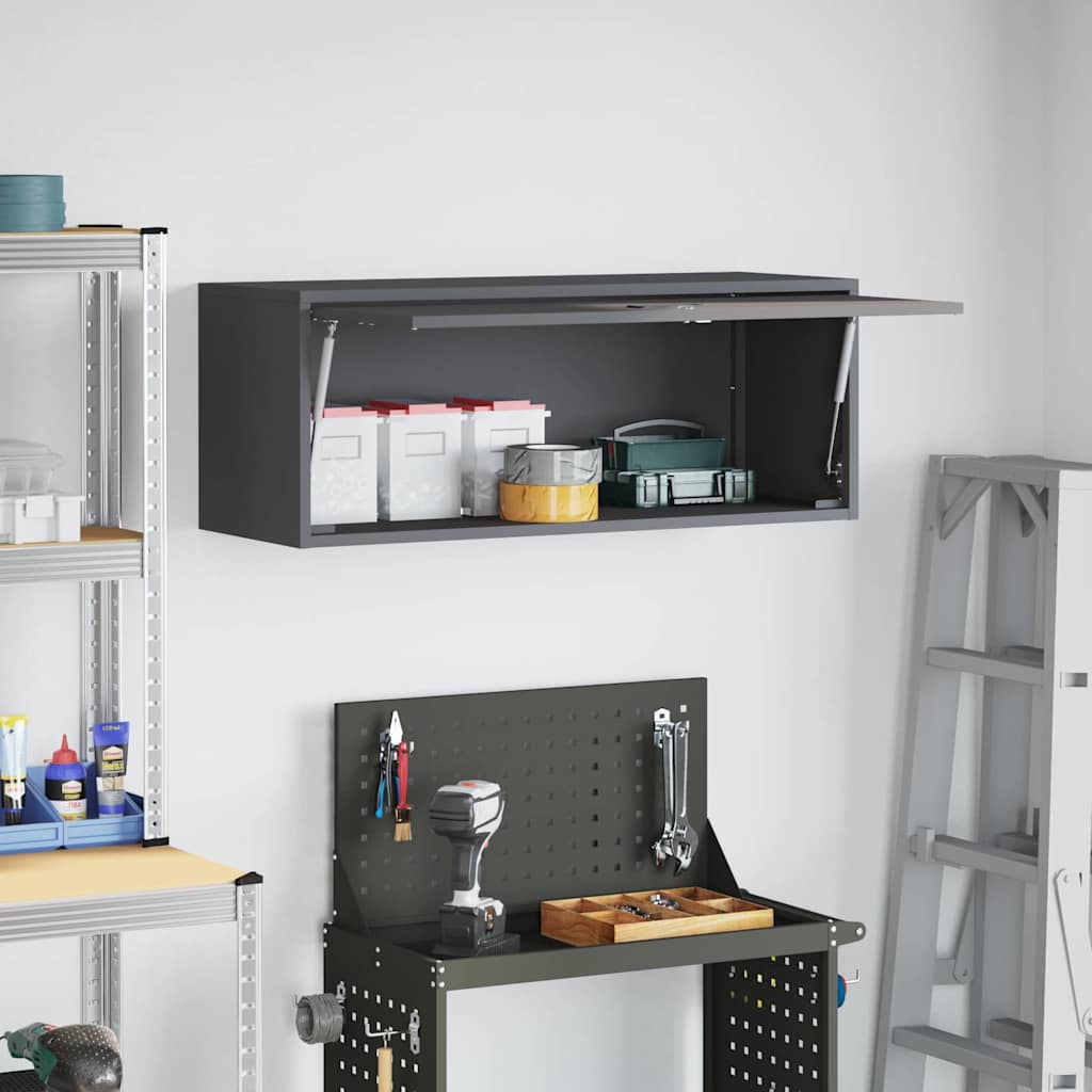 Vægbeslag til Garage Sort 90 x 33 x 35 cm Pulverlakeret stål