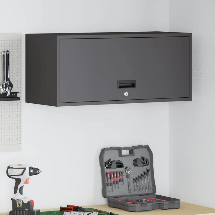 Vægbeslag til Garage Sort 80 x 33 x 35 cm Pulverlakeret stål