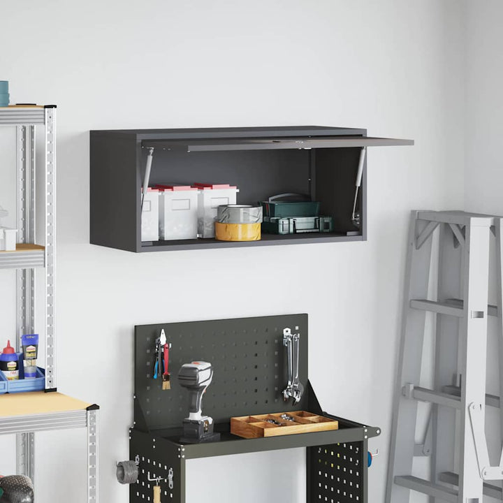 Vægbeslag til Garage Sort 80 x 33 x 35 cm Pulverlakeret stål