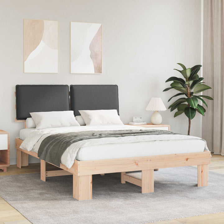 Sengestel med Polstret Hovedgavl Mørkegrå 160 x 200 cm