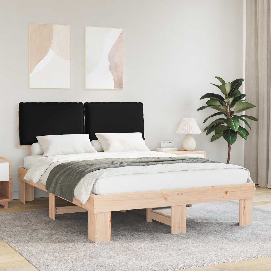 Sengestel med Polstret Hovedgavl Sort 160 x 200 cm