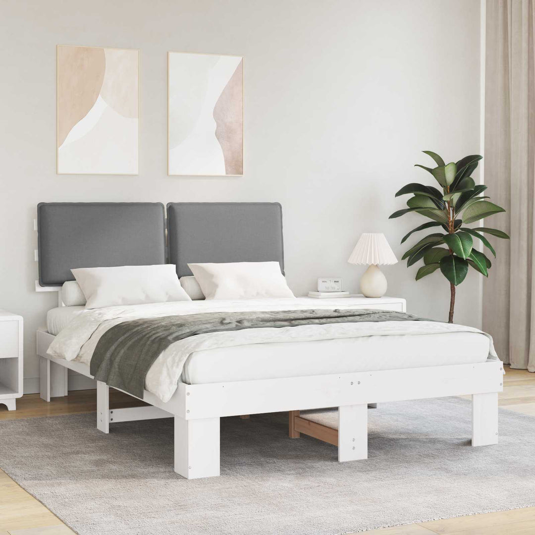 Sengestel med Polstret Hovedgavl Lysegrå 160 x 200 cm