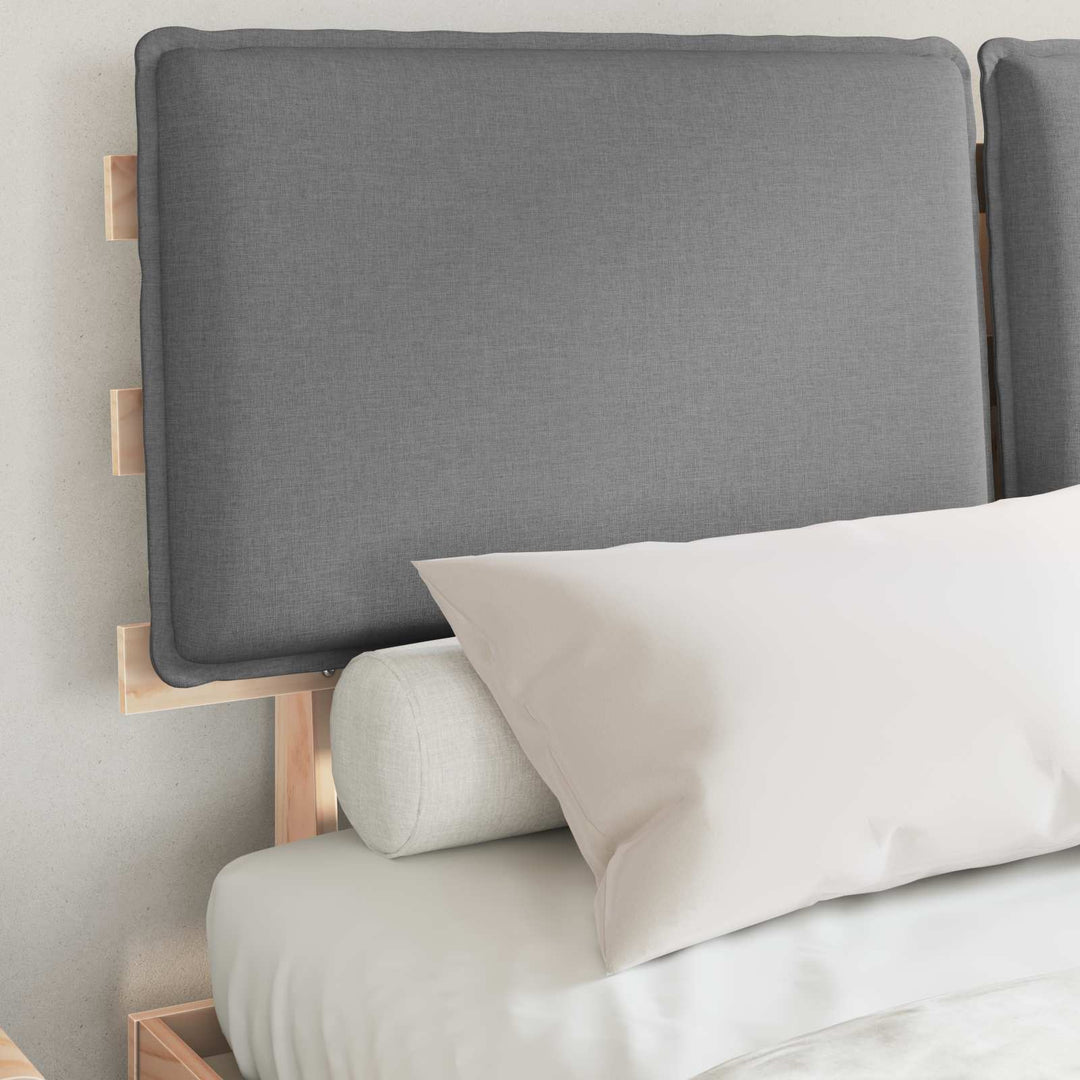 Sengestel med Polstret Hovedgavl Lysegrå 140 x 200 cm