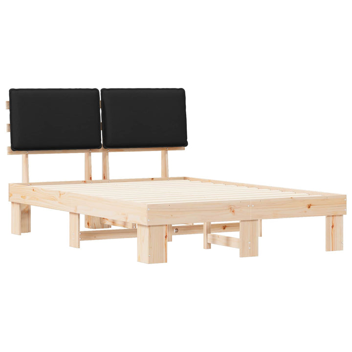 Sengestel med Polstret Hovedgavl Sort 140 x 200 cm