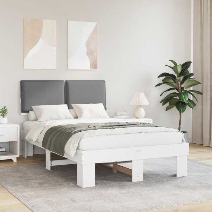 Sengestel med Polstret Hovedgavl Lysegrå 120 x 200 cm