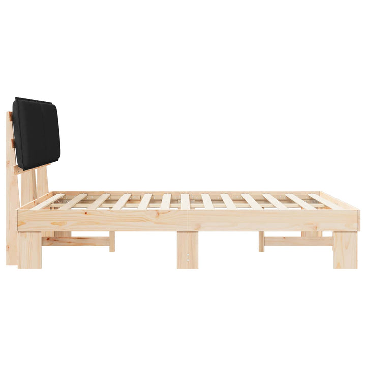 Sengestel med Polstret Hovedgavl Sort 140 x 190 cm
