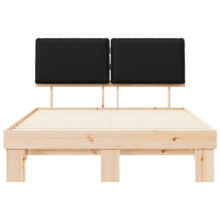 Sengestel med Polstret Hovedgavl Sort 135 x 190 cm