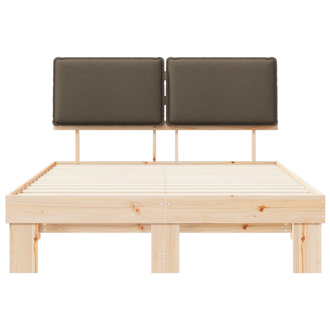 Sengestel med Polstret Hovedgavl Gråbrun 135 x 190 cm