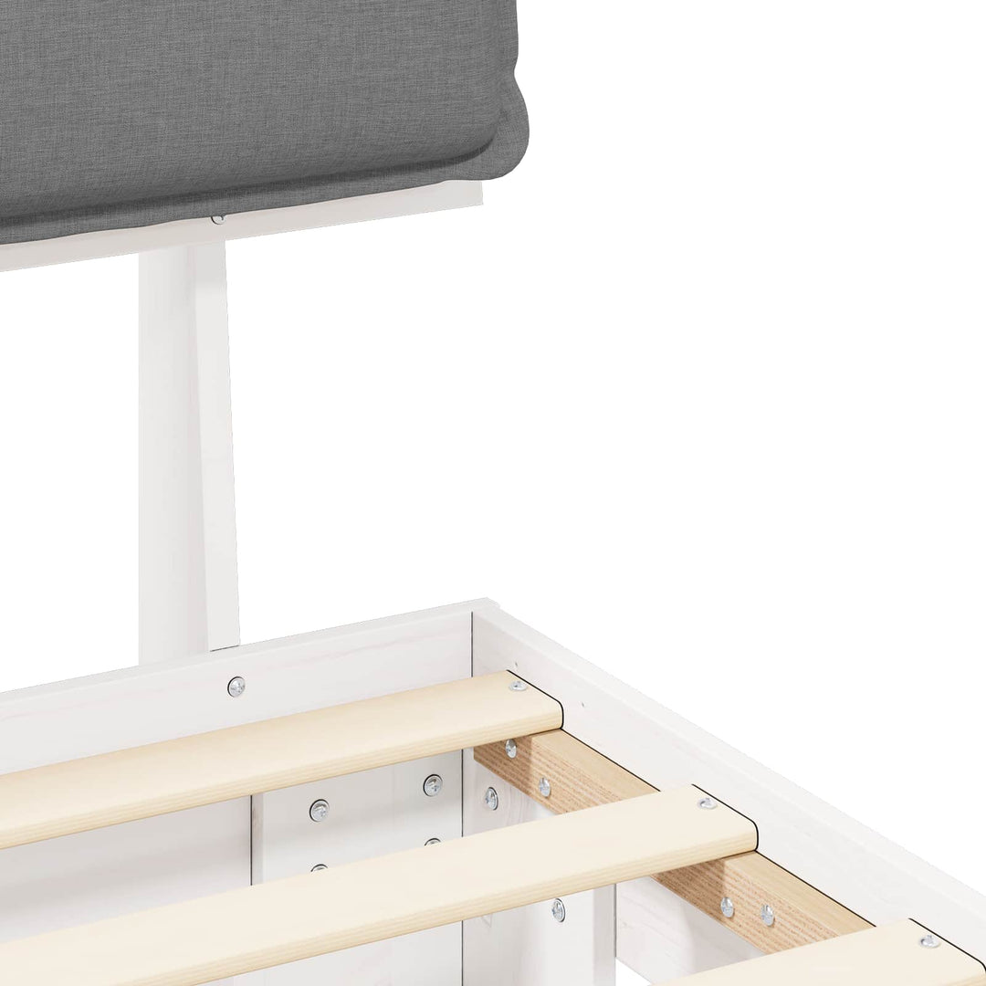 Sengestel med Polstret Hovedgavl Lysegrå 135 x 190 cm