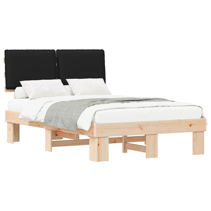 Sengestel med Polstret Hovedgavl Sort 120 x 190 cm