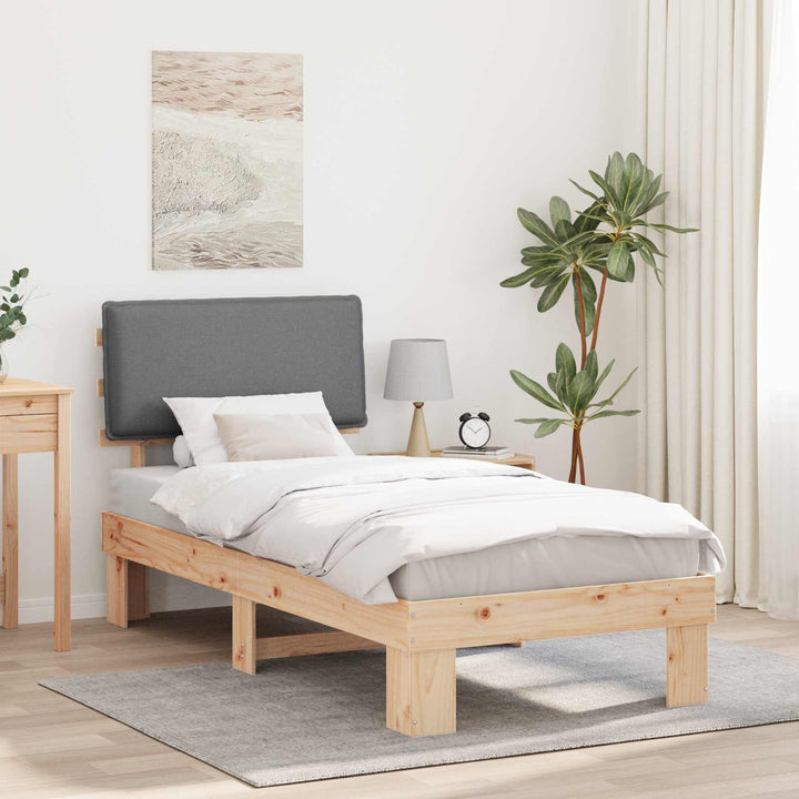 Sengestel med Polstret Hovedgavl Lysegrå 100 x 200 cm