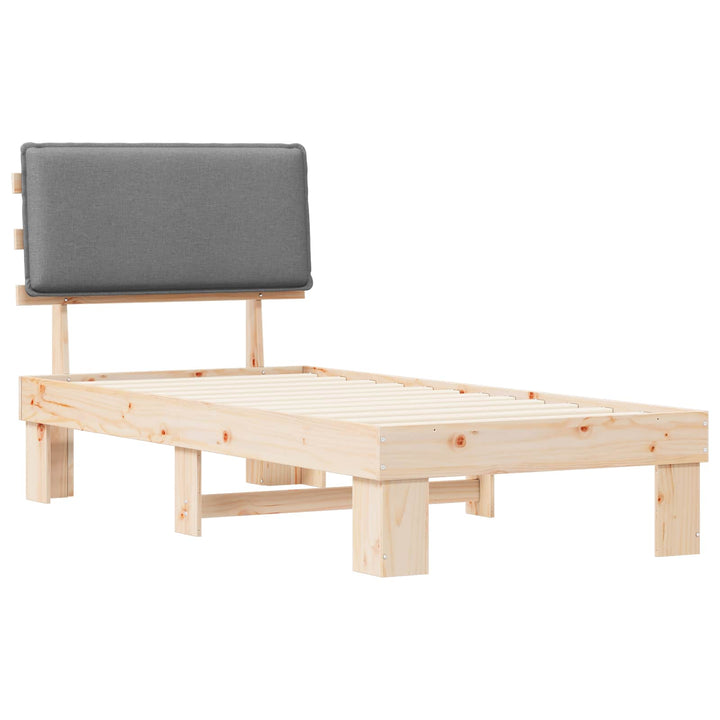 Sengestel med Polstret Hovedgavl Lysegrå 100 x 200 cm