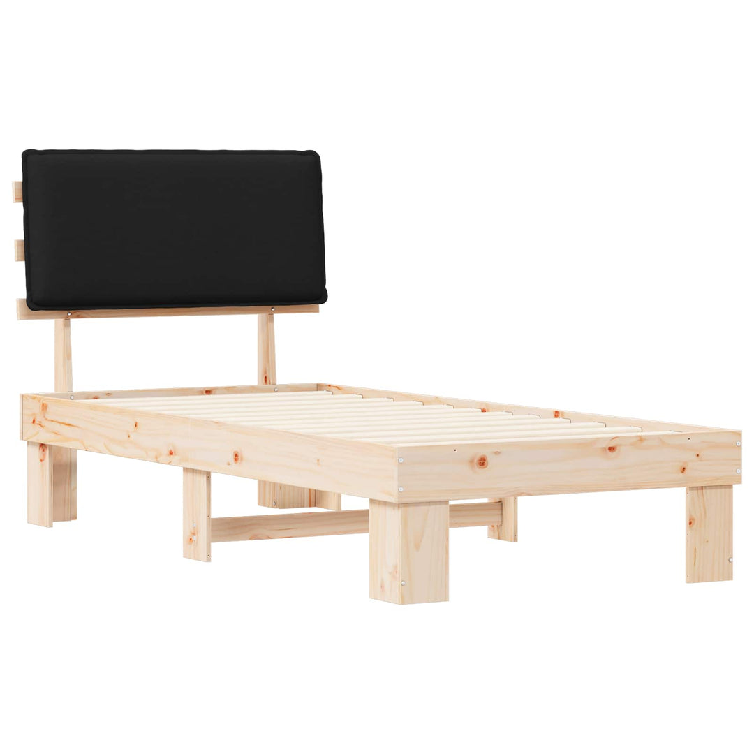 Sengestel med Polstret Hovedgavl Sort 100 x 200 cm