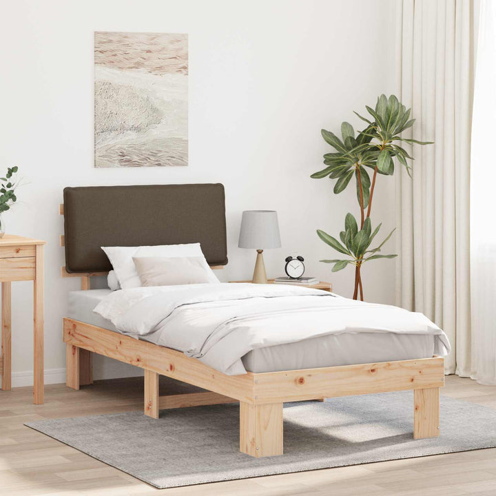 Sengestel med Polstret Hovedgavl Gråbrun 100 x 200 cm