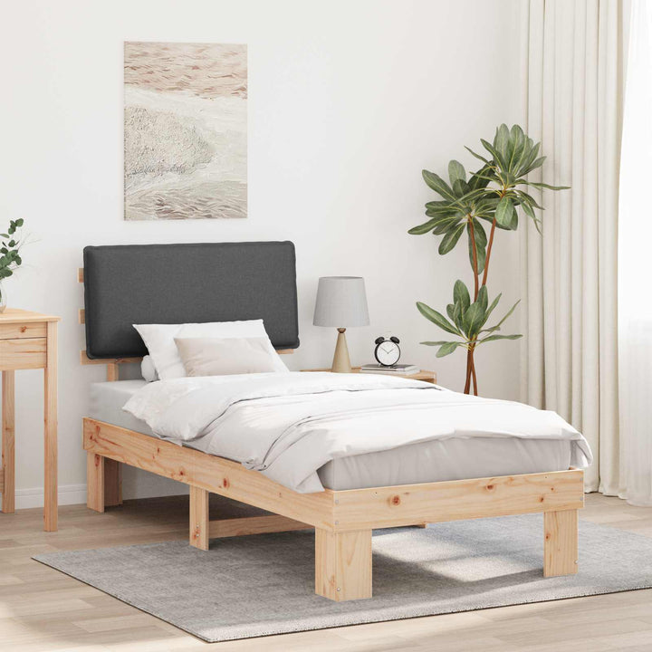 Sengestel med Polstret Hovedgavl Mørkegrå 90 x 200 cm