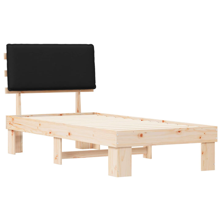 Sengestel med Polstret Hovedgavl Sort 90 x 200 cm