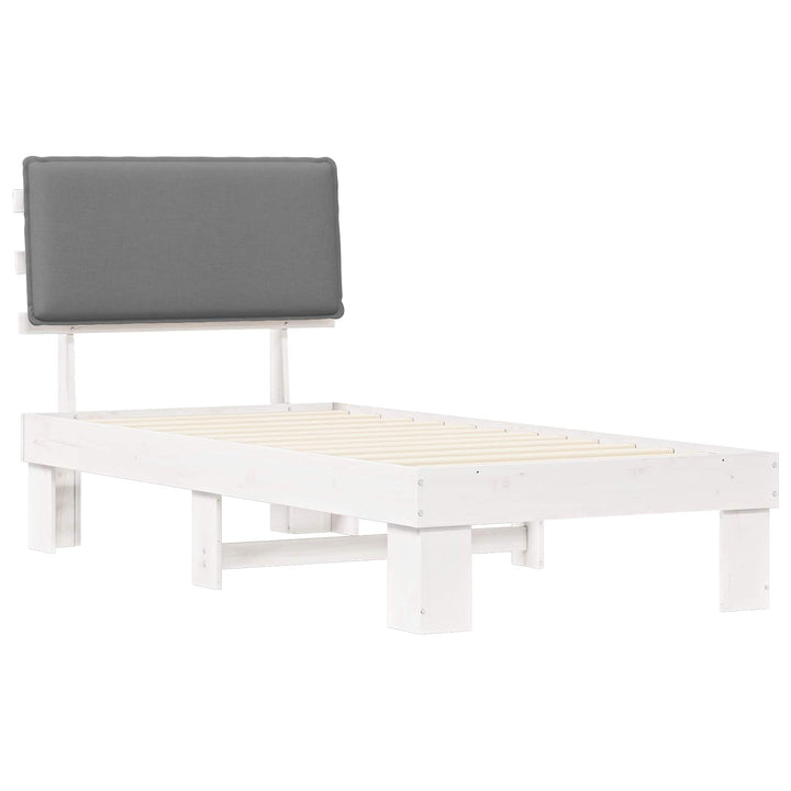 Sengestel med Polstret Hovedgavl Lysegrå 90 x 200 cm