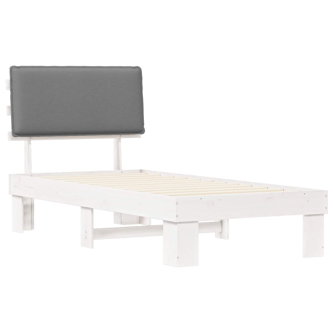Sengestel med Polstret Hovedgavl Lysegrå 80 x 200 cm