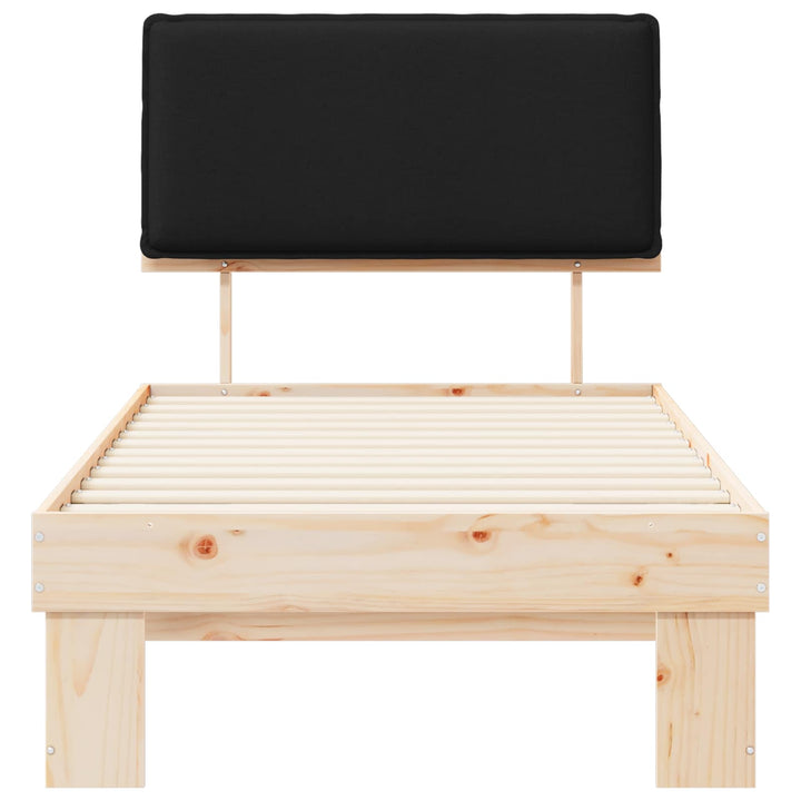 Sengestel med Polstret Hovedgavl Sort 90 x 190 cm