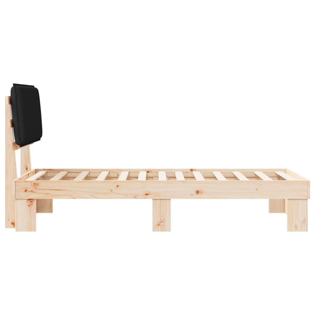 Sengestel med Polstret Hovedgavl Sort 75 x 190 cm