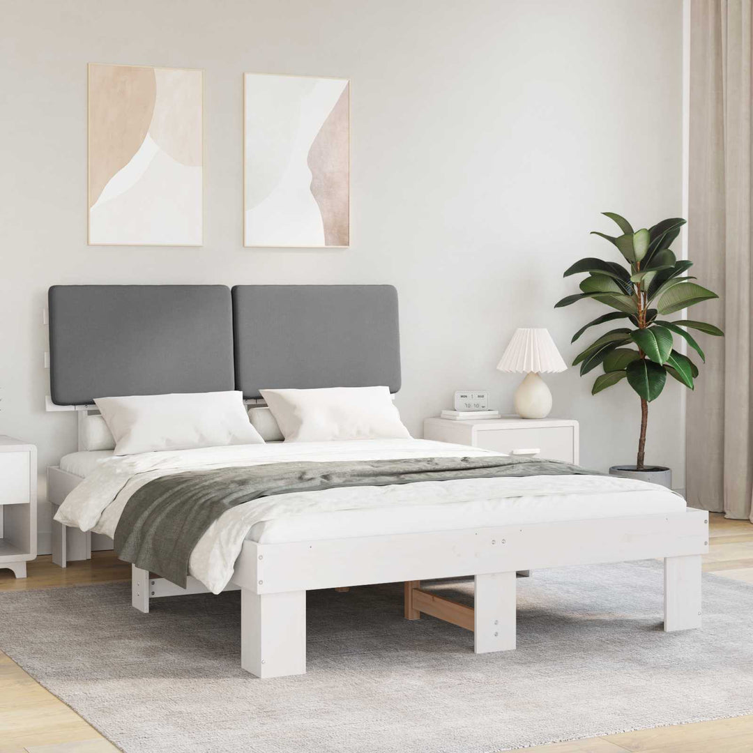 Sengestel med Polstret Hovedgavl Lysegrå 160 x 200 cm