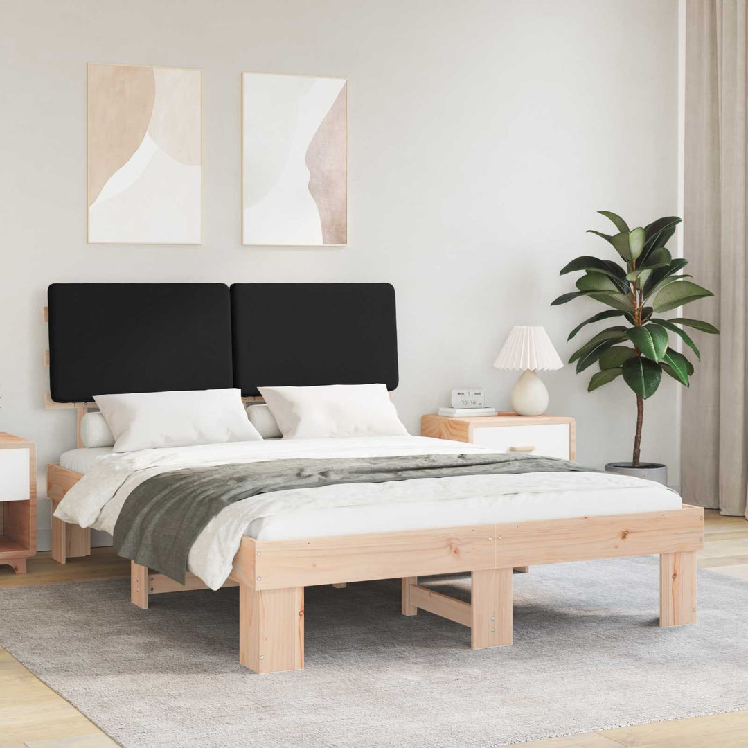 Sengestel med Polstret Hovedgavl Sort 140 x 190 cm