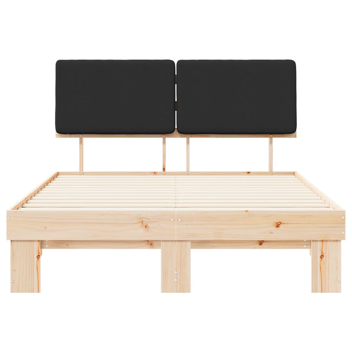 Sengestel med Polstret Hovedgavl Sort 140 x 190 cm