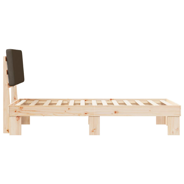 Sengestel med Polstret Hovedgavl Gråbrun 100 x 200 cm