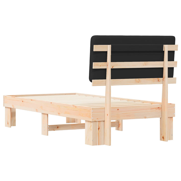Sengestel med Polstret Hovedgavl Sort 90 x 200 cm