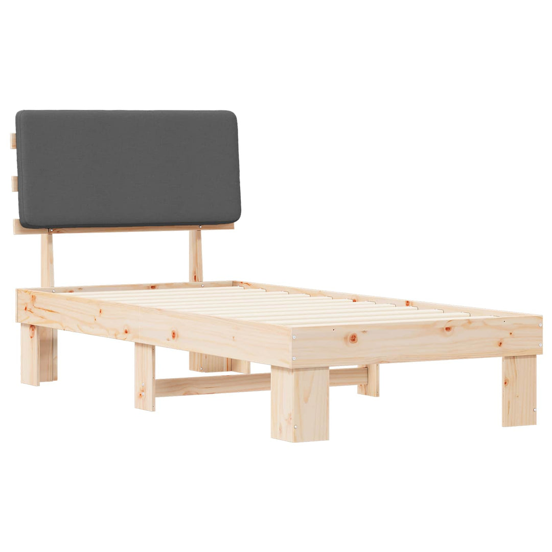 Sengestel med Polstret Hovedgavl Mørkegrå 80 x 200 cm