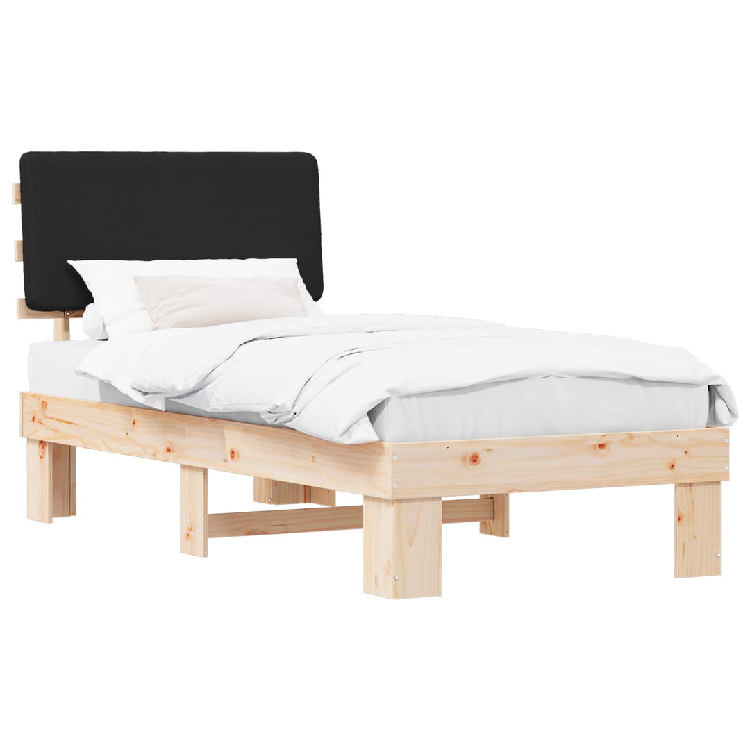 Sengestel med Polstret Hovedgavl Sort 80 x 200 cm
